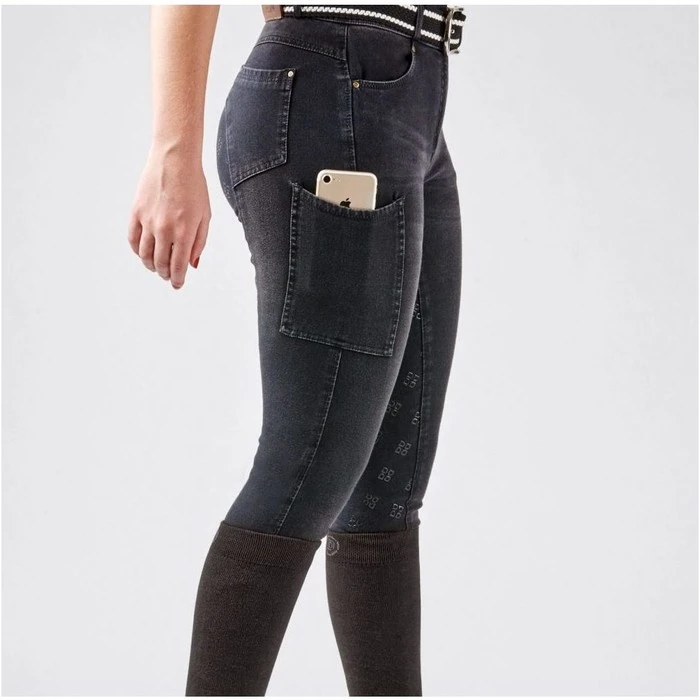 2022 Dublin Womens Shona Full Grip Silicone Print Denim Breaches 10029960 - Ash 4 2022 Dublin Womens Shona Full Grip Silicone Print Denim Breaches 10029960 - Ash - Image 2