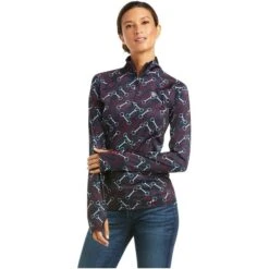 2021 Ariat Womens Lowell 2.0 1/4 Zip Long Sleeve Top 10037375 - Team Print
