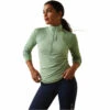 2023 Ariat Womens Breathe 1/4 Zip Baselayer 10043389 - Basil 2 2023 Ariat Womens Breathe 1/4 Zip Baselayer 10043389 - Basil -Equestrian Clothing Sales 10043389 front.700x700
