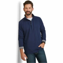 2023 Ariat Mens Portola 1/2 Zip Sweatshirt 10043783 - Navy