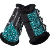 Weatherbeeta Leopard Brushing Boots 1006958008 Turquoise Leopard Print