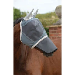 Weatherbeeta Deluxe Fly Mask With Nose - Grey