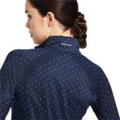 2023 Ariat Womens Sunstopper 2.0 1/4 Zip Base Layer Top 10030429 - Navy Dot Colour Navy Dot -Equestrian Clothing Sales 1597 202220Ariat20Womens20Sunstopper202.0201420Zip20Base20Layer20Top201003935320 20Navy20Dot20Close20Up.700x700