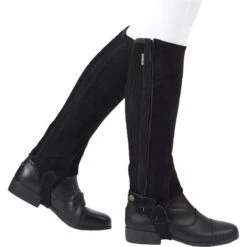 Dublin Womens Suede Half Chaps II Black 591843