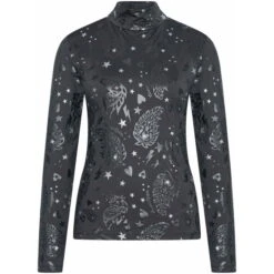 2022 Imperial Riding Womens IRH Shine Bright Turtleneck KL35322007 - Black AOP