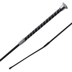 2022 Woof Wear Twisted Dressage Whip WH0002 - Black / Silver Colour Black/Silver