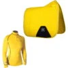 2022 Woof Wear Womens Performance Riding Shirt & Woof Wear Dressage Saddle Cloth Bundle - Sunshine Yellow Colour Sunshine Yellow