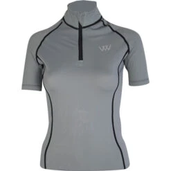2022 Woof Wear Womens Short Sleeve Performance Riding Shirt WA0006 - Brushed Steel Colour Brushed Steel