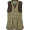 2023 Alan Paine Mens Rutland Tweed Shooting Waistcoat Gilet RUTGSHW - Dark Moss Colour Dark Moss