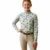 2023 Ariat Junior Sunstopper 2.0 1/4 Zip Baselayer 10043604 - Aqua Herd Print Colour Aqua Herd Print -Equestrian Clothing Sales 202320Ariat20Junior20Sunstopper202.0201420Zip20Baselayer201004360420 20Aqua20Herd20Print20Main.700x700