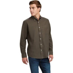 2023 Ariat Mens Clement Shirt 10042099 - Earth Heather