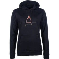 2023 HKM Womens Equine Sports Style Hoodie 13297 - Black / Rose Gold