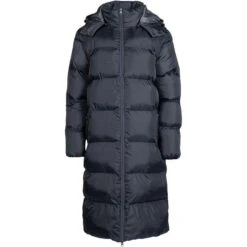 2023 HKM Womens Preston Quilted Long Riding Coat 127299300 - Deep Grey