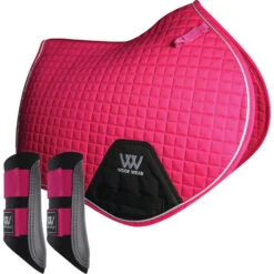 2022 Woof Wear Close Contact Saddle Cloth & Club Brushing Boots Bundle WS0003WB0003 - Berry Colour Berry