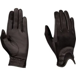 2022 Dublin Pull On Glitter Mesh Back Riding Gloves 1002962002 - Black