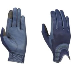 2022 Dublin Pull On Glitter Mesh Back Riding Gloves 1002962007 - Navy