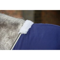 2022 Weatherbeeta Cotton Show Sheet II Standard Neck 1007764001 - Dark Blue / Grey / White -Equestrian Clothing Sales 3972 1007764000 DARKBLUEGREYWHITE WB CTN SHT STD Detail2 Image Null Hero.700x700