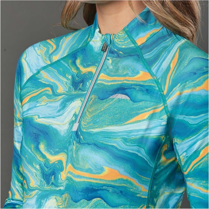 2022 Weatherbeeta Womens Ruby Printed Long Sleeve Top 1009342016 - Blue / Orange Swirl 5 2022 Weatherbeeta Womens Ruby Printed Long Sleeve Top 1009342016 - Blue / Orange Swirl - Image 3