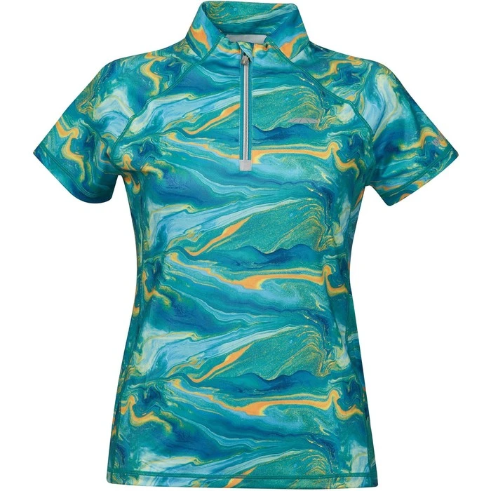 2022 Weatherbeeta Womens Ruby Printed Short Sleeve Top 1009343016 - Blue / Orange Swirl 3 2022 Weatherbeeta Womens Ruby Printed Short Sleeve Top 1009343016 - Blue / Orange Swirl