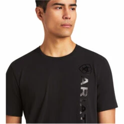 2022 Ariat Mens Short Sleeve Vertical Logo Top 10039192 - Black -Equestrian Clothing Sales 4124 202220Ariat20Mens20Short20Sleeve20Vertical20Logo20Top201003919220 20Black 4.700x700