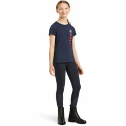 2022 Ariat Junior Vertical Logo Short Sleeve Top 10039226 - Navy -Equestrian Clothing Sales 4137 202220Ariat20Junior20Vertical20Logo20Short20Sleeve20Top201003922620 20Navy 3.700x700