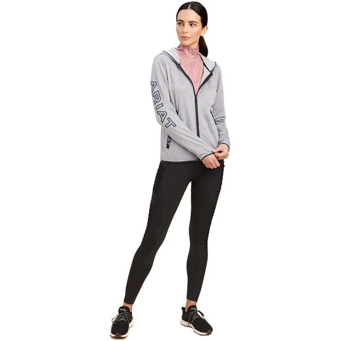 2022 Ariat Womens Byron Full Zip Hoodie 10039590 - Grey 5 2022 Ariat Womens Byron Full Zip Hoodie 10039590 - Grey - Image 3