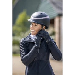 Charles Owen Halo Helmet & Headband HALONS - Navy / Platinum -Equestrian Clothing Sales 4502 Copy20of20Copy20of20A2I6489 HR Print.700x700