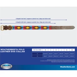2022 Weatherbeeta Polo Leather Dog Collar 10016990 - Cowdray Brown / Blue Colour Blue/Cowdray Brown -Equestrian Clothing Sales 4616 202220Weatherbeeta20Polo20Leather20Dog20Collar20100169903820 20Brown20Blue20Size20Chart.700x700