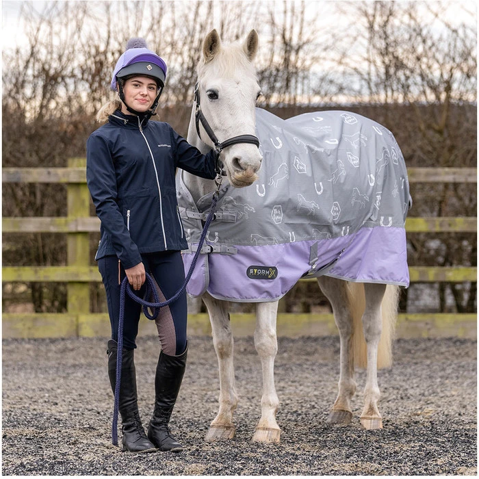 2022 Hy Equestrian StormX Original This Esme 0 Turnout Rug 35094 - Lavender / Grey 4 2022 Hy Equestrian StormX Original This Esme 0 Turnout Rug 35094 - Lavender / Grey - Image 2