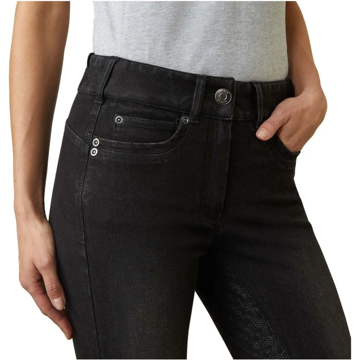 2022 Ariat Womens Halo B Denim Full Seat Breech 10039535 - Black Rinse 6 2022 Ariat Womens Halo B Denim Full Seat Breech 10039535 - Black Rinse - Image 4