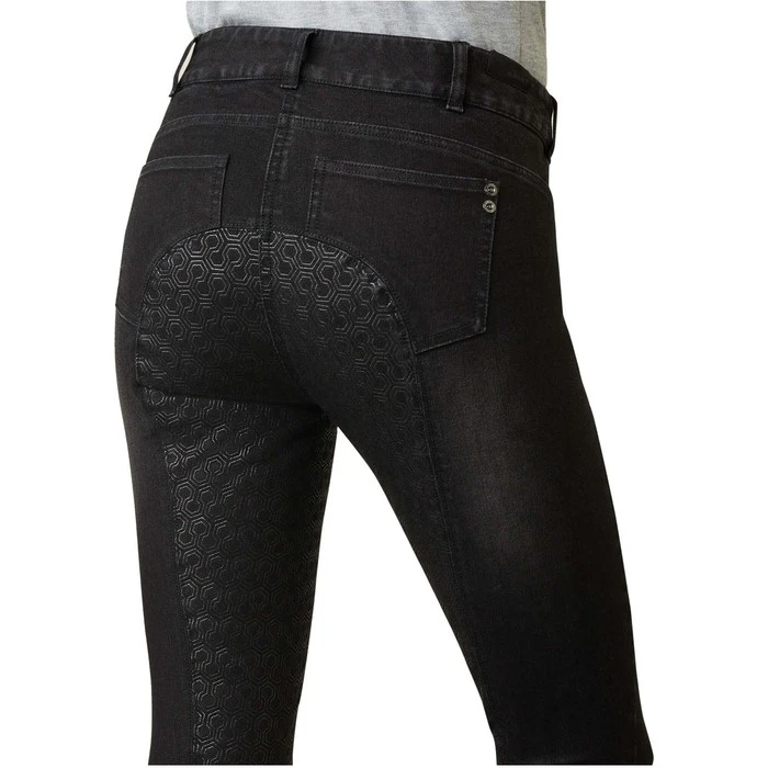 2022 Ariat Womens Halo B Denim Full Seat Breech 10039535 - Black Rinse 7 2022 Ariat Womens Halo B Denim Full Seat Breech 10039535 - Black Rinse - Image 5