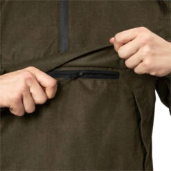 2022 Seeland Mens Avail Smock 10021811203 - Pine Green Melange -Equestrian Clothing Sales 5116 202220Seeland20Mens20Avail20Smock201002181120320 20Pine20Green20Melange20Zip20Close20Up.700x700