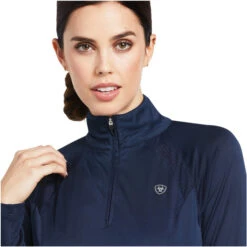 2022 Ariat Womens Sunstopper 2.0 1/4 Zip Baselayer Top & FREE Team Cap Bundle - Team / Navy -Equestrian Clothing Sales 5215 1598 202220Ariat20Womens20Sunstopper202.0201420Zip20Base20Layer20Top201003935320 20Navy20Close20Up202.2000x2000.700x700