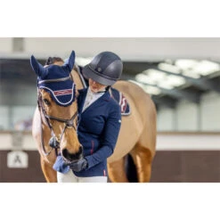 2022 Charles Owen SP8 Plus Leather Look Sparkly Helmet SP8PLUS2022 - Navy Colour Navy -Equestrian Clothing Sales 5466 Copy20of20G0A0088.700x700