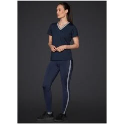 2023 Mountain Horse Womens Active Stripe Tech Tights 053210 - Navy -Equestrian Clothing Sales 5761 202320Mountain20Horse20Womens20Active20Stripe20Tech20Tights2005321020 20Navy Front.700x700