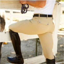 2023 Ariat Mens Tri Factor Grip Knee Patch Breech 10030543 - Tan -Equestrian Clothing Sales 5857 10030543 lifestyle.700x700