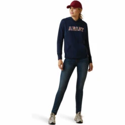 2023 Ariat Womens 3D Logo 2.0 Hoodie 10043320 - Navy / Red -Equestrian Clothing Sales 5860 10043320 full.700x700
