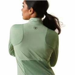 2023 Ariat Womens Breathe 1/4 Zip Baselayer 10043389 - Basil -Equestrian Clothing Sales 5863 10043389 03.700x700