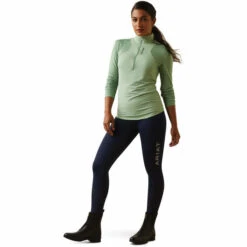 2023 Ariat Womens Breathe 1/4 Zip Baselayer 10043389 - Basil -Equestrian Clothing Sales 5863 10043389 full.700x700