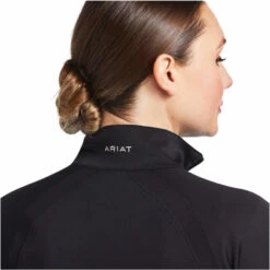 2023 Ariat Womens Sunstopper 2.0 1/4 Zip Baselayer 10030429 - Black Colour Black -Equestrian Clothing Sales 5865 10030429 01.700x700