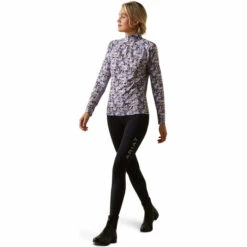 2023 Ariat Womens Sunstopper 2.0 1/4 Zip Baselayer 10030429 - Grey Camo Floral Colour Grey Camo Floral -Equestrian Clothing Sales 5867 10043595 full.700x700