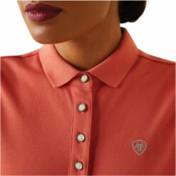 2022 Ariat Womens Prix 2.0 Sleeveless Polo Top 10030404 - Burnt Sienna Colour Burnt Sienna -Equestrian Clothing Sales 5876 202220Ariat20Womens20Prix202.020Sleeveless20Polo20Top201003040420 20Burnt20Sienna20Close20Up.700x700