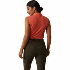 2022 Ariat Womens Prix 2.0 Sleeveless Polo Top 10030404 - Burnt Sienna Colour Burnt Sienna -Equestrian Clothing Sales 5876 202220Ariat20Womens20Prix202.020Sleeveless20Polo20Top201003040420 20Burnt20Sienna20back.700x700