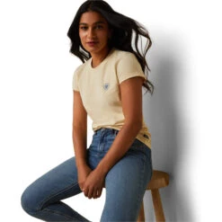 2023 Ariat Womens Varsity Camo T-Shirt 10043733 - Primrose Yellow -Equestrian Clothing Sales 5881 202320Ariat20Womens20Varsity20Camo20T Shirt201004373320 20Primrose20Yellow20Front201.700x700