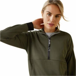 2023 Ariat Womens Breathe 1/2 Zip Sweatshirt 10043391 - Beetle -Equestrian Clothing Sales 5884 10043391 01.700x700