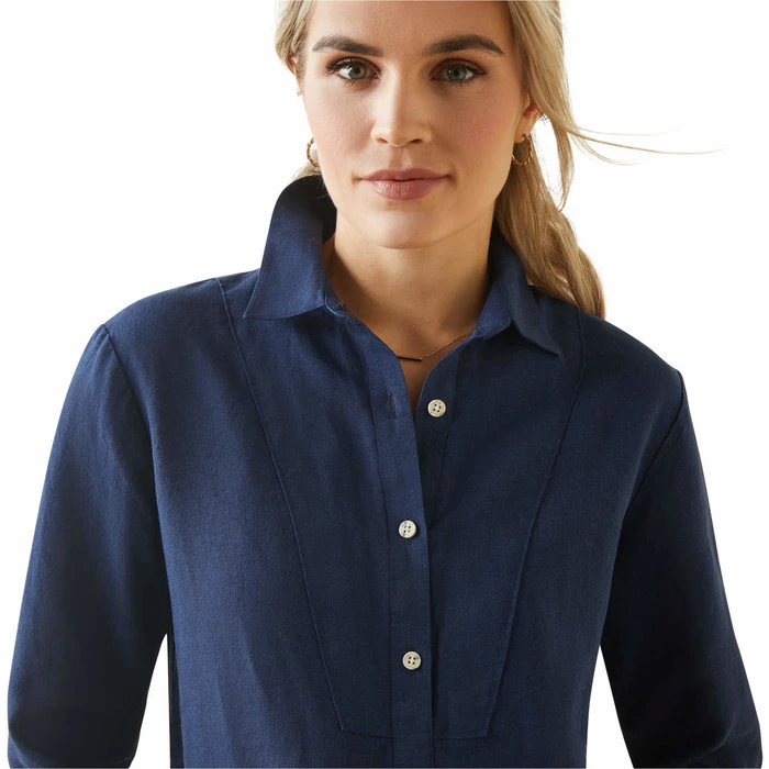 2023 Ariat Womens Cazadero Blouse 10043899 - Navy 5 2023 Ariat Womens Cazadero Blouse 10043899 - Navy - Image 3