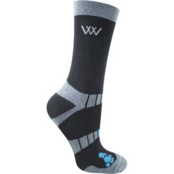 2023 Woof Wear Womens Performance Riding & Shirt Short Bamboo Waffle Riding Socks 2 Pack Bundle WA0001WW0016 - Ocean / Black -Equestrian Clothing Sales 5939 Woof Wear Short Bamboo Waffle Riding Socks Black.2000x2000.700x700