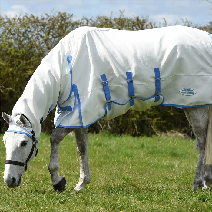 2023 Weatherbeeta Sweet Itch Shield Fly Rug With FREE Fly Mask WFRFM3 - White / Blue / Navy 6 2023 Weatherbeeta Sweet Itch Shield Fly Rug With FREE Fly Mask WFRFM3 - White / Blue / Navy - Image 4