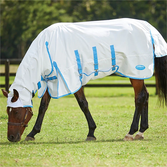 2023 Weatherbeeta Sweet Itch Shield Fly Rug With FREE Fly Mask WFRFM3 - White / Blue / Navy 7 2023 Weatherbeeta Sweet Itch Shield Fly Rug With FREE Fly Mask WFRFM3 - White / Blue / Navy - Image 5