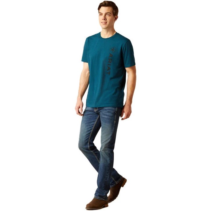 2023 Ariat Mens Vertical Logo T-Shirt 10046108 - Reflecting Pond Colour Reflecting Pond 6 2023 Ariat Mens Vertical Logo T-Shirt 10046108 - Reflecting Pond Colour Reflecting Pond - Image 4